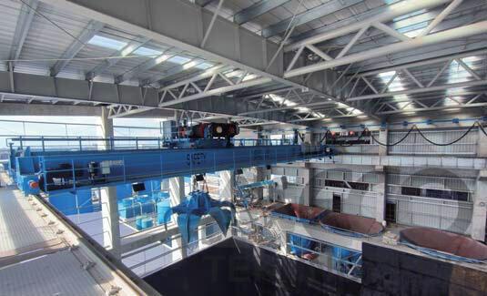 Automatic overhead grab crane