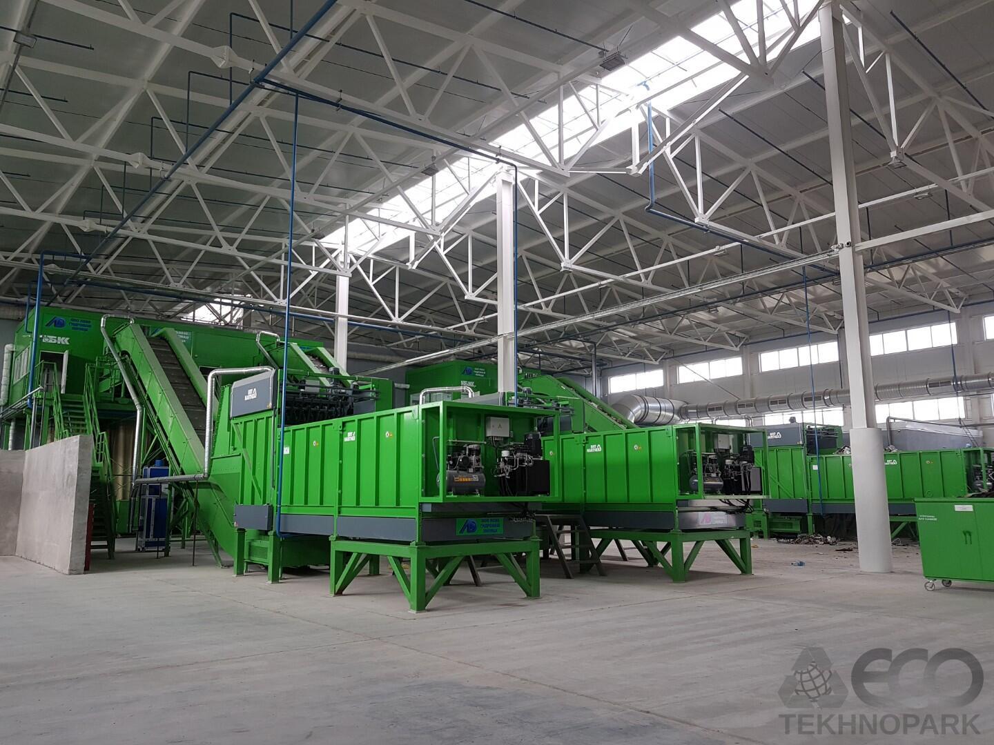 Manual solid waste sorting line