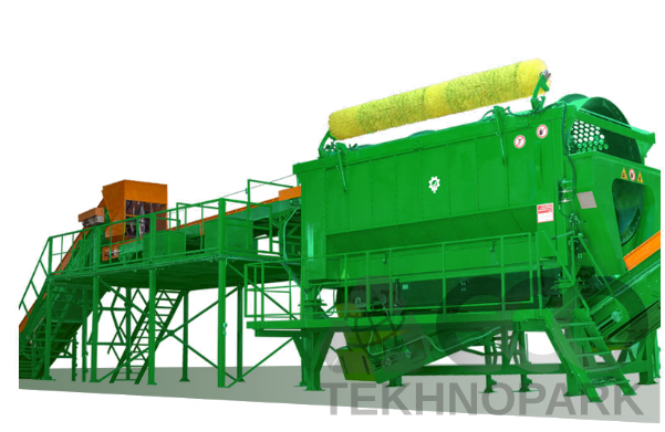 Manual solid waste sorting line