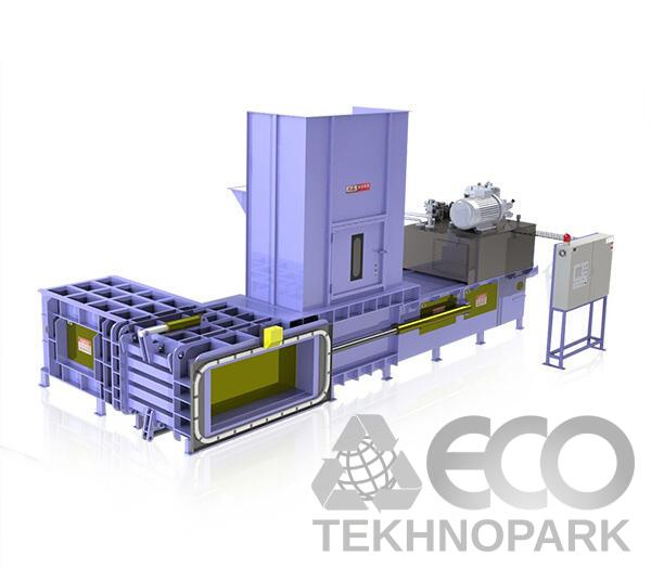 Automatic horizontal baler for recyclables