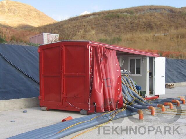 Mobile system to stabilize municipal solid waste (MSW)