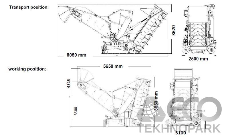 Tractor-pulled compost turner TBU XL