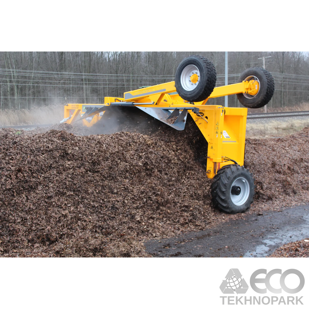 Tractor-pulled compost turner