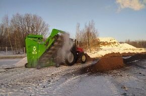 Compost turner Willibald TBU 3P as part of the compost production line